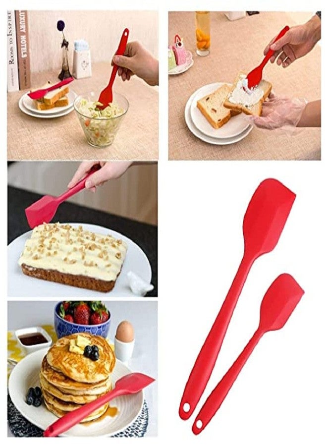 STAGER Non-Stick Silicone Spatula Reusable Kitchen for Cooking Multicolor Spatula Pastry for Cake Mixer, Cooking, Baking and Glazing, Dishwasher Safe, Multipurpose Spatula (Pack of 2). - Image 2